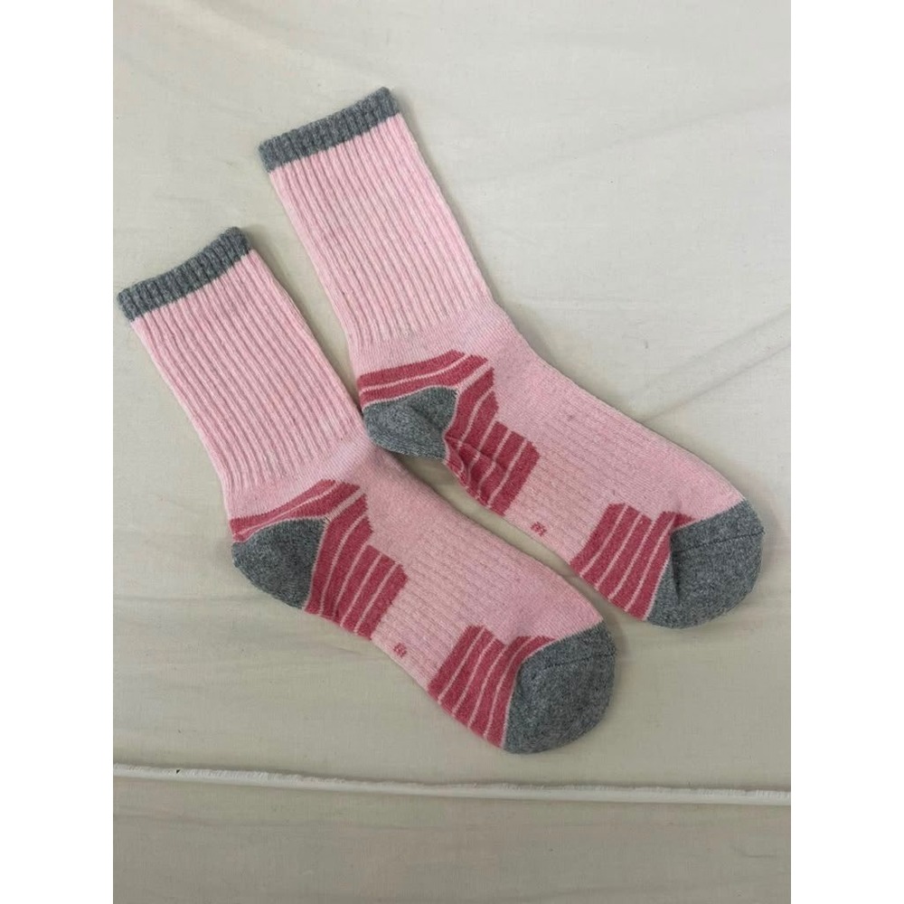 Womens Multi Color Patterned‎ Ribbed Crew Socks 5 Pair Pack Pink Purple Grey